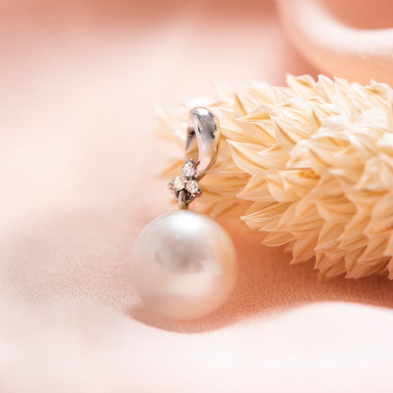 Pendentif en Or, Perle de Culture Eau Douce et Diamants, Pendentif Femme, 1007904
